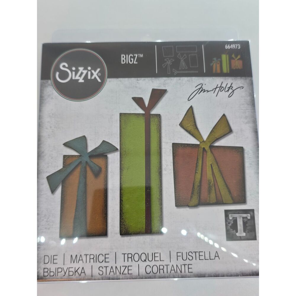 NEW Sizzix Bigz Tim Holtz Gift Wrap Presents Die 664973 Christmas
